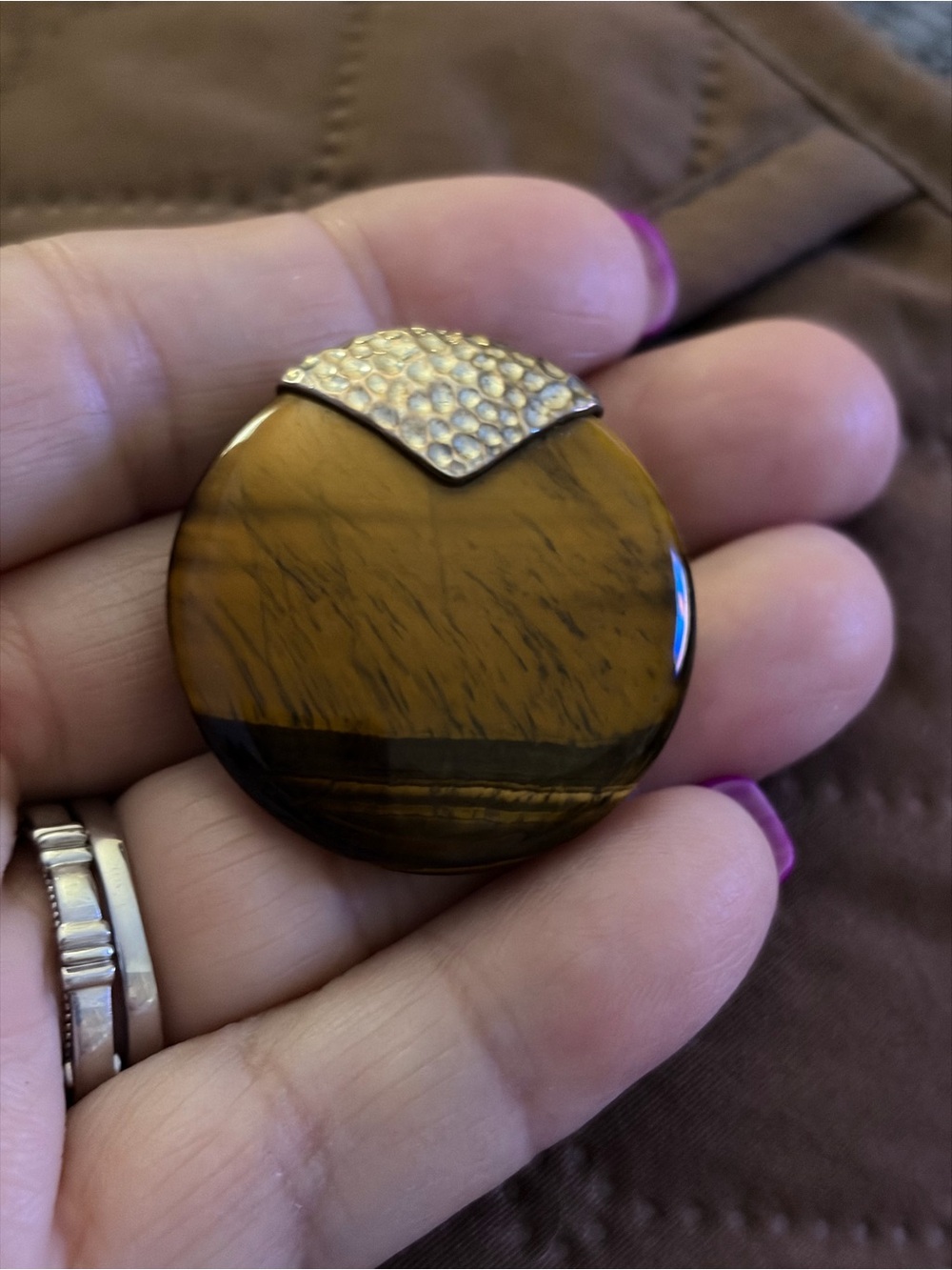 sterling silver Designer Whitney Kelly Tigers Eye pendant necklace